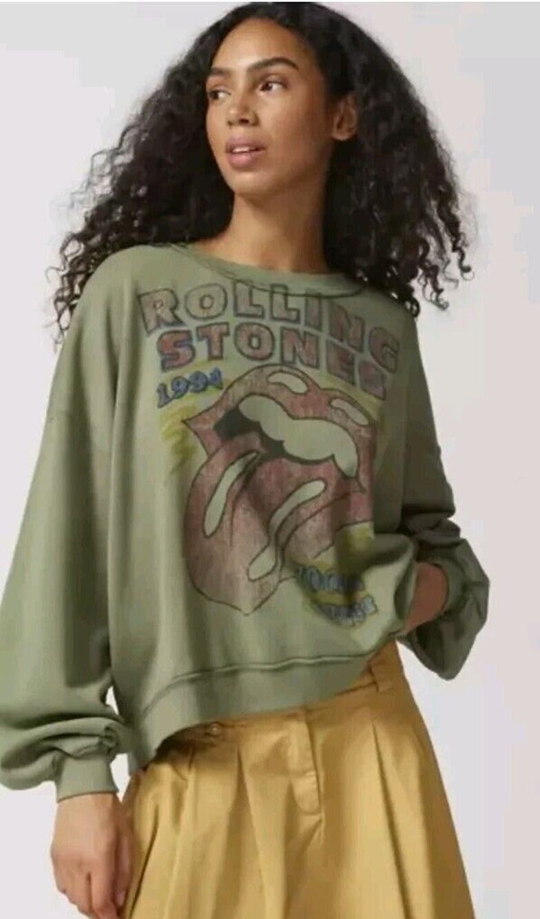 NEW Urban Outfitters The Rolling Stones Slouchy Pullover Sweatshirt Sz Small